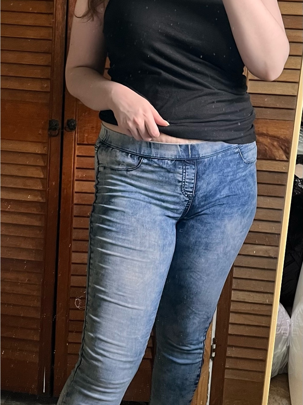 No Boundaries Acid Wash Blue Jeggings